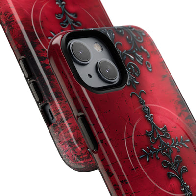 Crimson Gothic Filigree · Tough+ Coque de téléphone pour iPhone · MagSafe