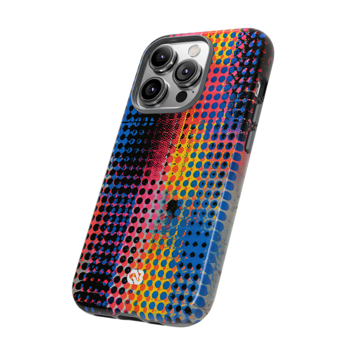 Chromatic Halftone Grid · Tough Phone Case for iPhone · Blue