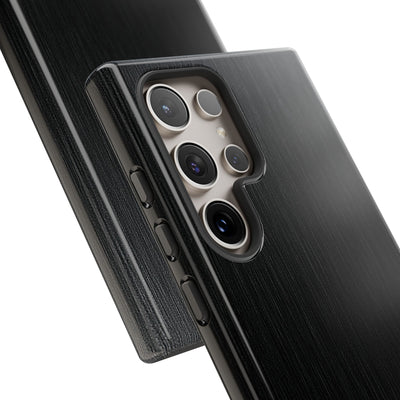 Black Tough Phone Case for Samsung - Brushed Obsidian Slate