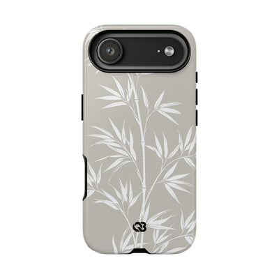 Beige Tough Phone Case for iPhone - Sandstone Bamboo Stalks