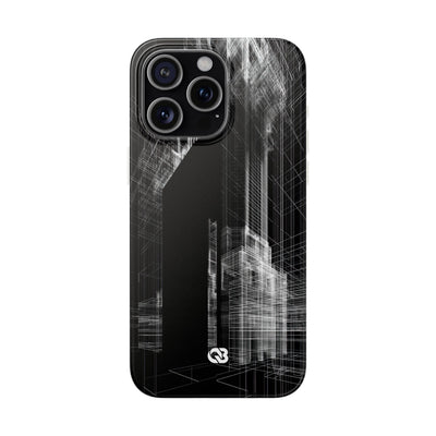 Black Lite Phone Case for iPhone - Ghost Urban Wireframe