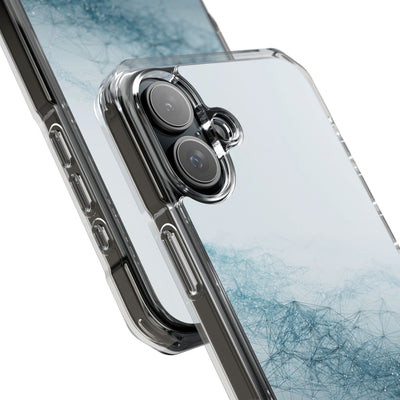 Teal Impact MagSafe Phone Case for iPhone - Cyan Vector Lattice