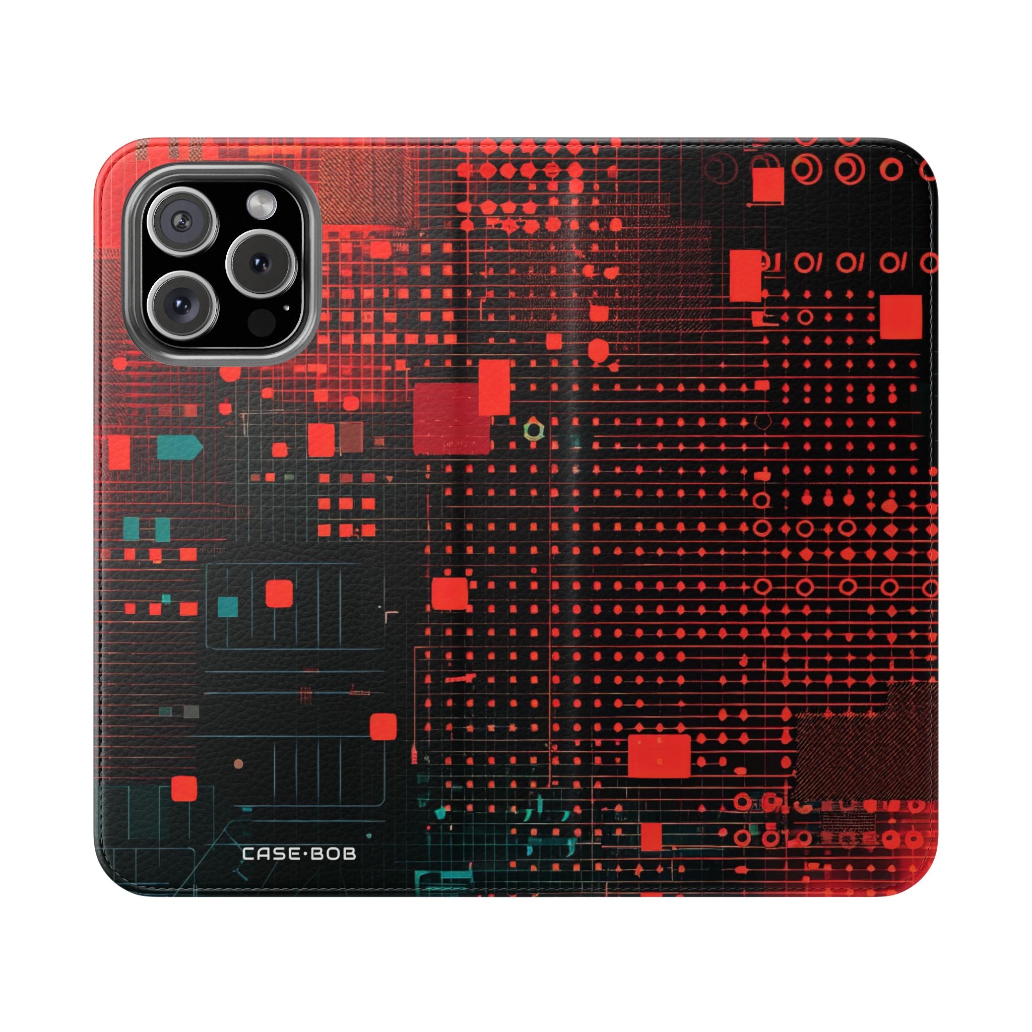 Crimson Circuit - iPhone 16 Max Case - Wallet