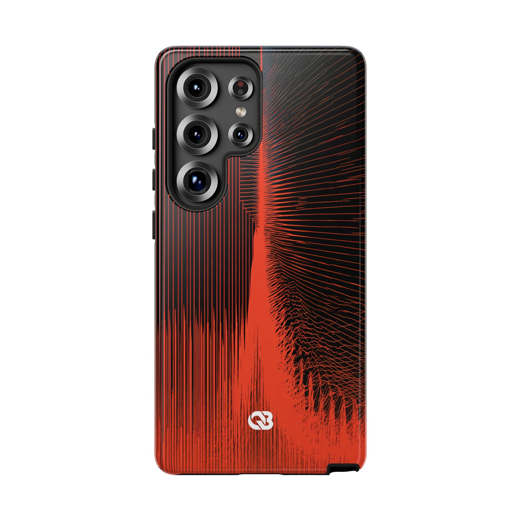 Red Tough Phone Case for Samsung - Crimson Frequency Pulse