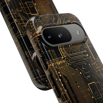 Gold Tough Phone Case for Google Pixel - Amber Core Mainframe