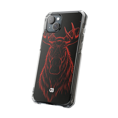 Crimson Horizon Moose · Impact Magnetic Phone Case for iPhone ·  Black