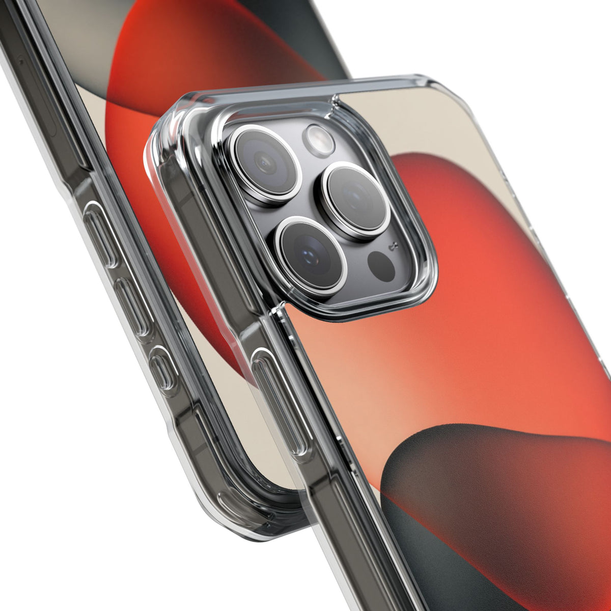 Translucent Crimson Form · Clear Impact Magnetic Phone Case for iPhone · Red