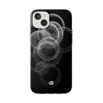 Black Lite Phone Case for iPhone - Kinetic Wireframe Orbit