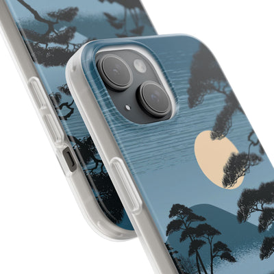 Blue Lite Phone Case for iPhone - Midnight Kyoto Pine