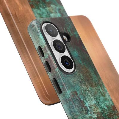 Teal Tough Phone Case for Samsung - Verdigris Copper Slab