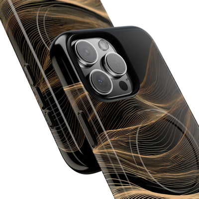 Black Tough 2.0 Magsafe Phone Case for iPhone - Copper Topo Ridge