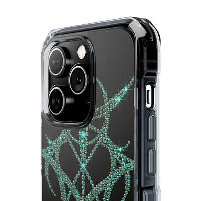 Teal Cyber Sigil · Clear Impact Magnetic Phone Case for iPhone · Teal