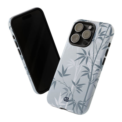 Misty Bamboo Grove · Tough Phone Case for iPhone · Blue
