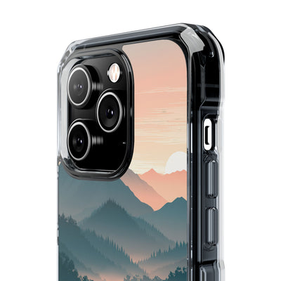 Teal Impact MagSafe Phone Case for iPhone - Alpine Teal Horizon