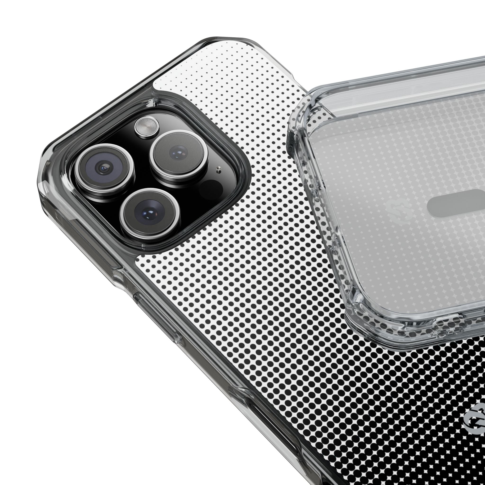 Black Impact MagSafe Phone Case for iPhone - Obsidian Halftone Flux