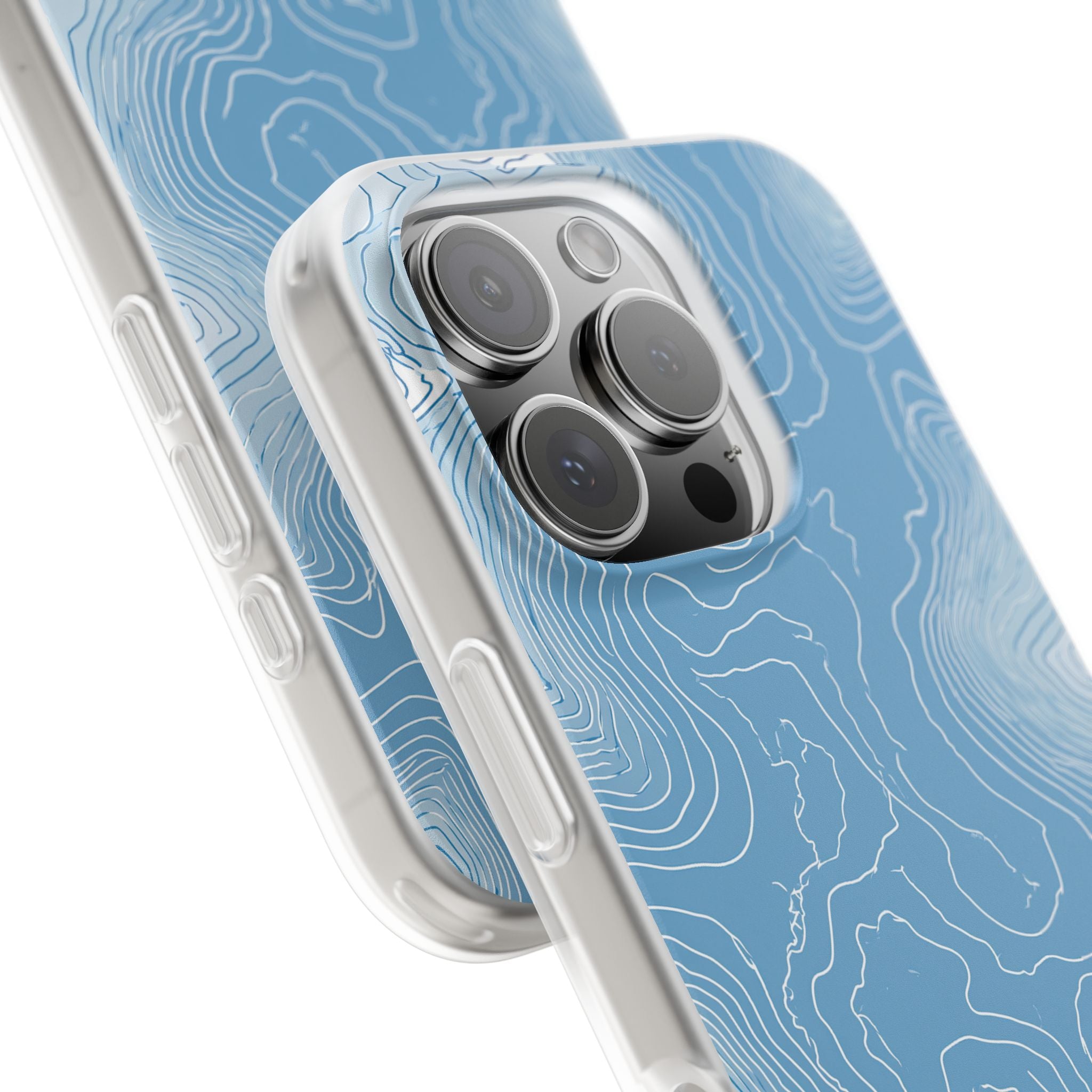 Blue Lite Phone Case for iPhone - Glacial Ridge Topo