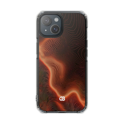 Caldera Ridge · Clear Impact Magnetic Phone Case for iPhone · Orange