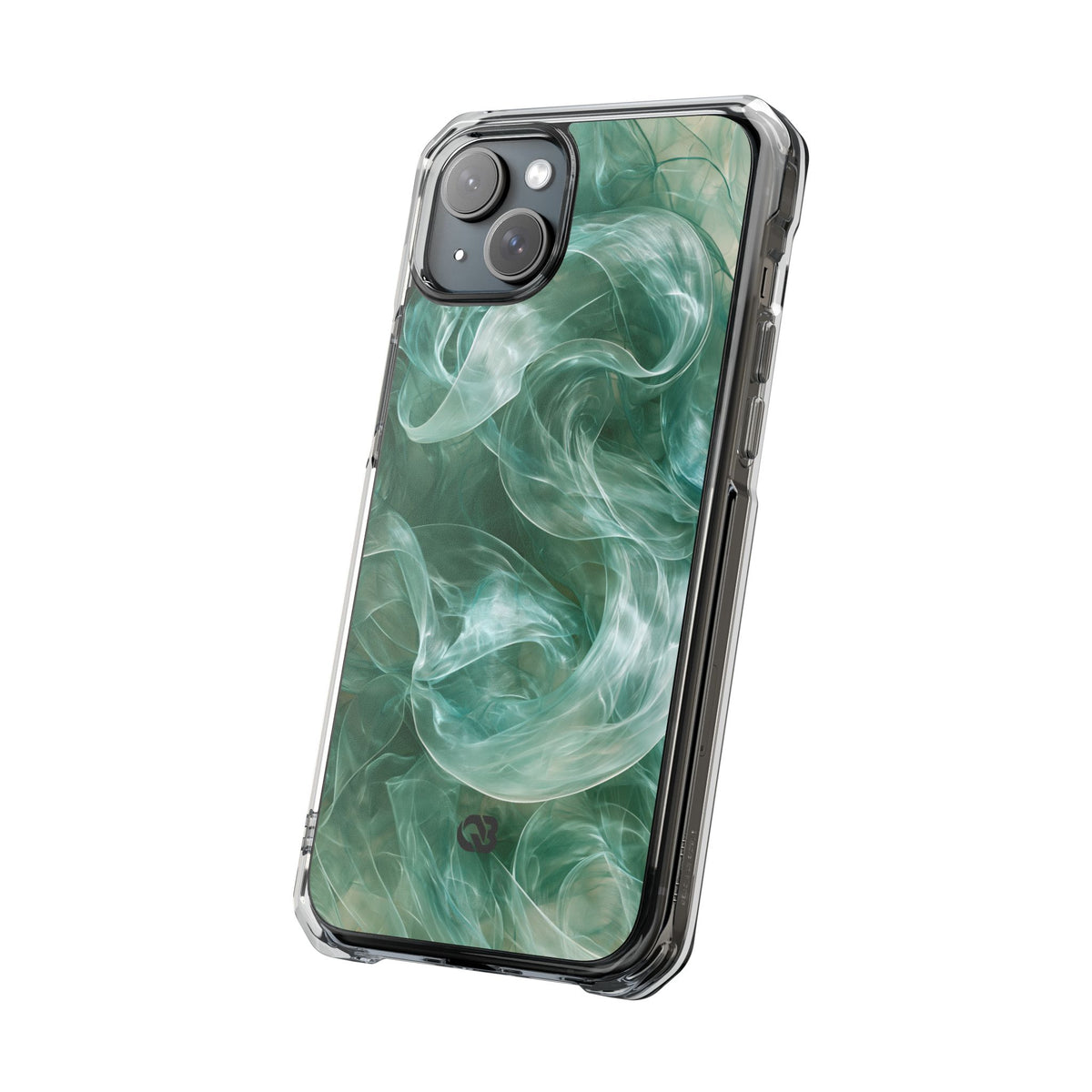 Translucent Aqua Flow · Clear Impact Magnetic Phone Case for iPhone · Teal