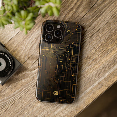Gold Tough Phone Case for iPhone - Amber Core Mainframe