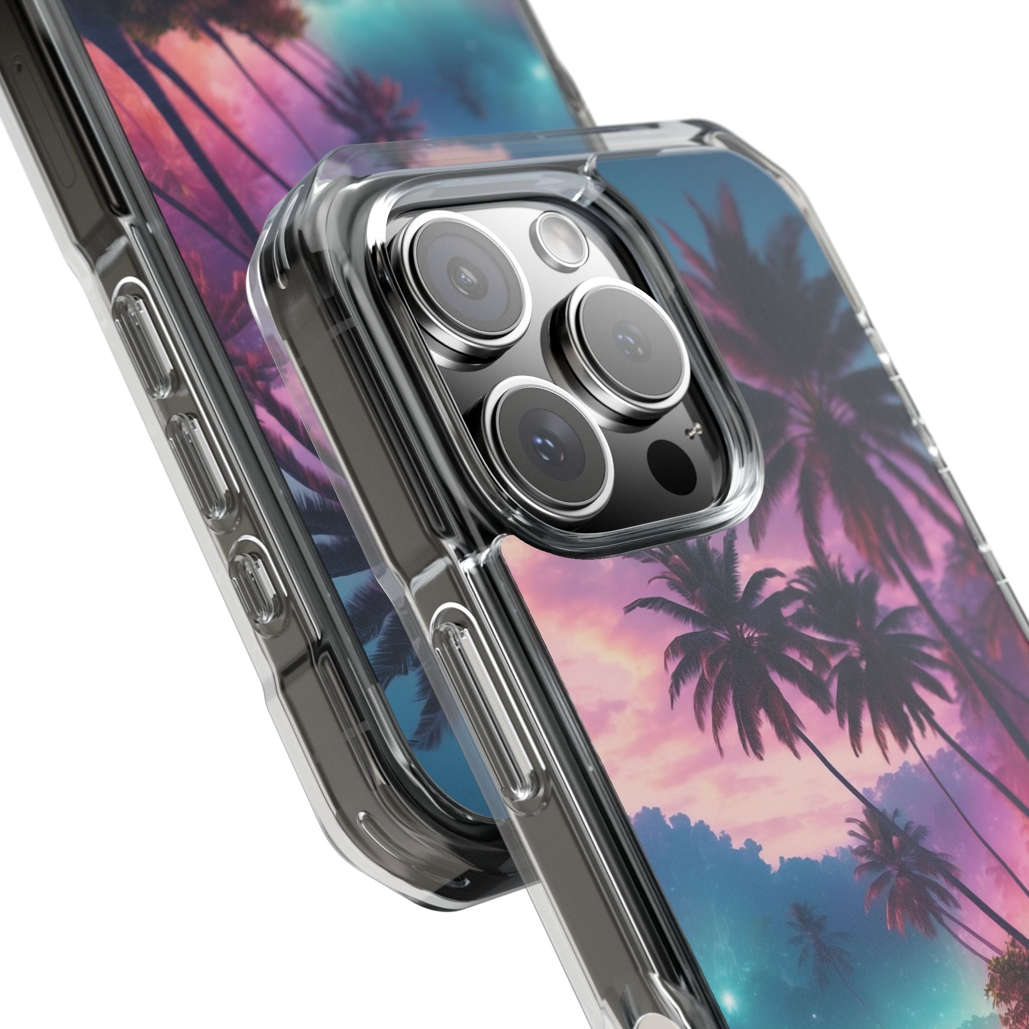 Neon Shore Palms · Impact etui na telefon dla iPhone · Magsafe