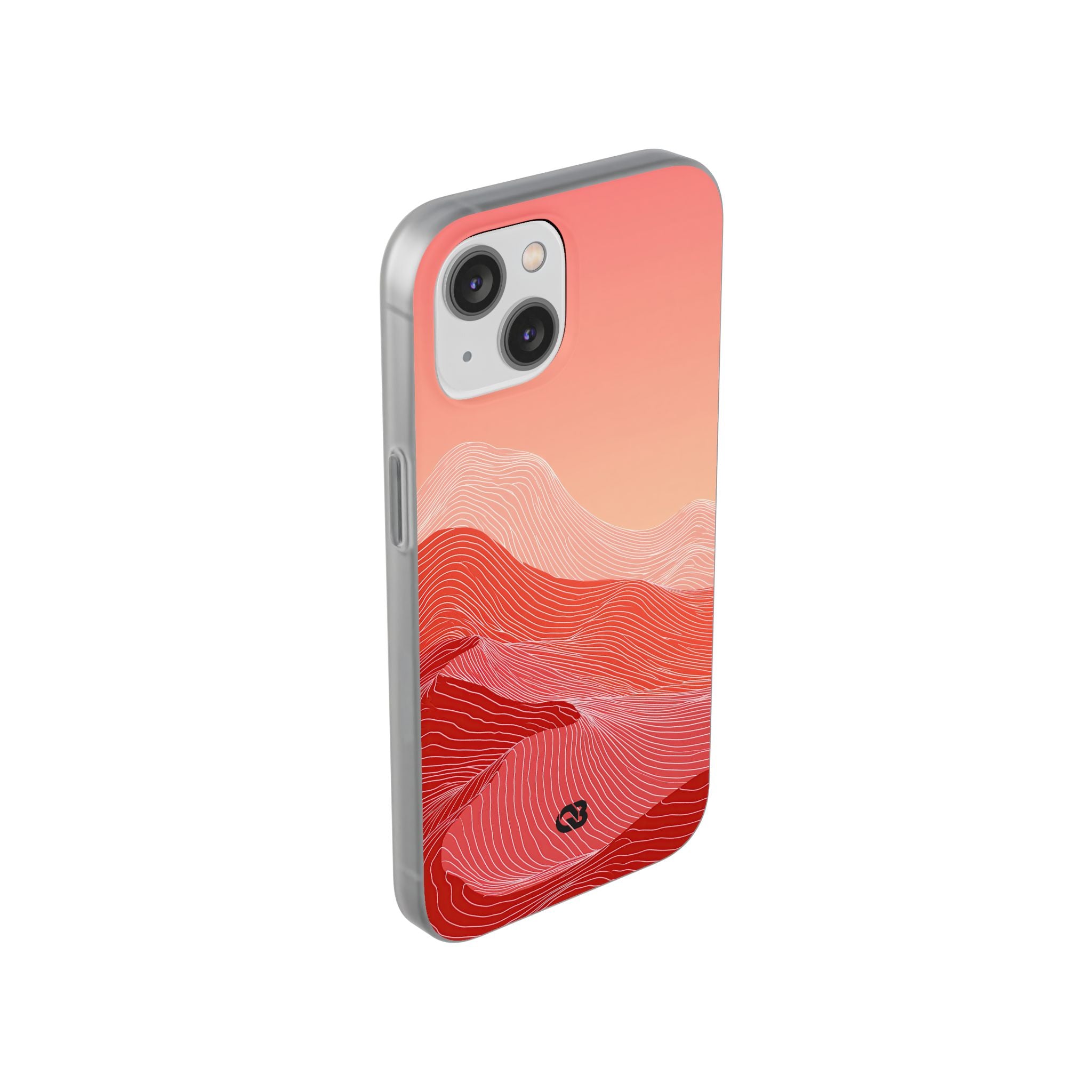Red Lite Phone Case for iPhone - Crimson Ridge Contour