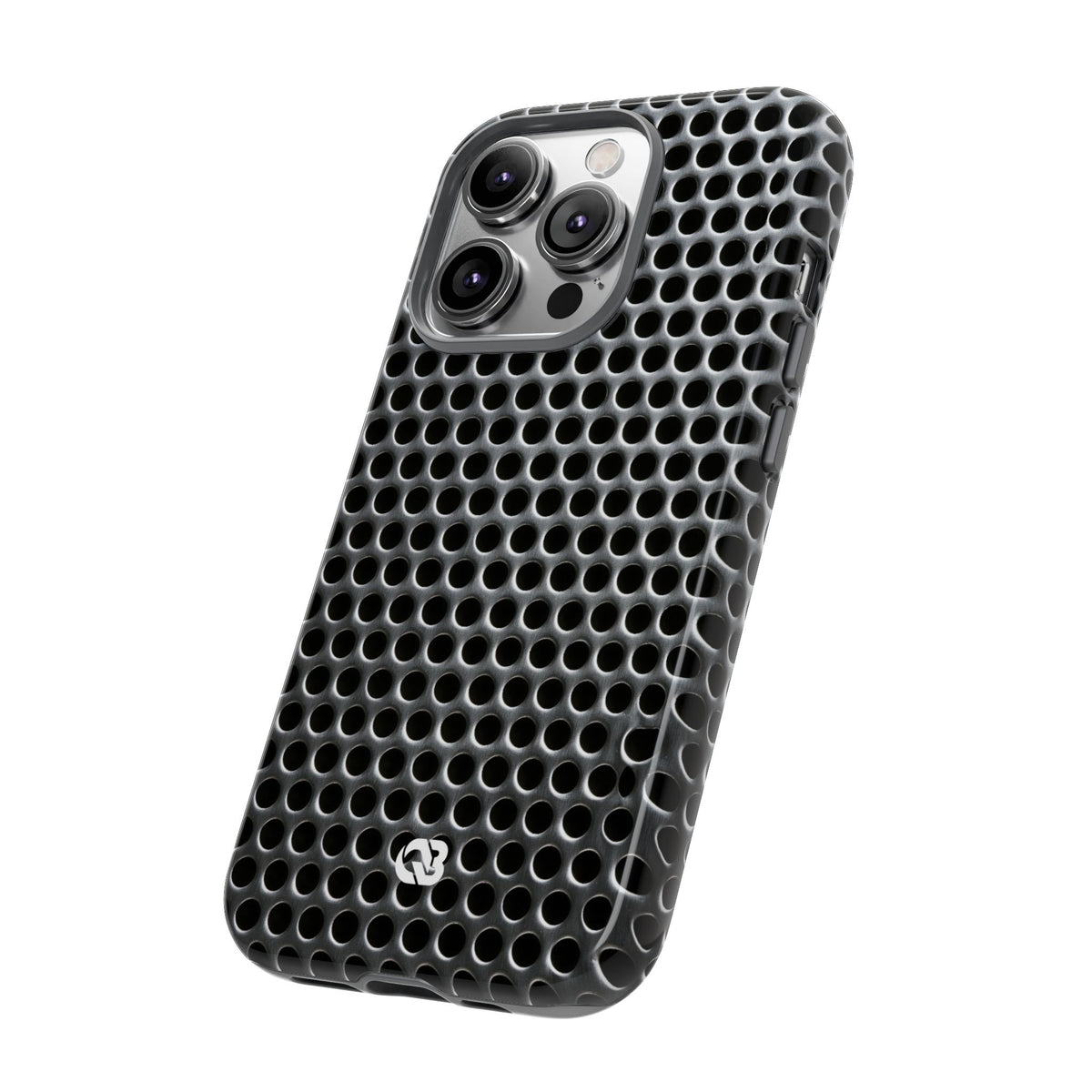 Brushed Perforated Steel · Tough Phone Case for iPhone · Silver