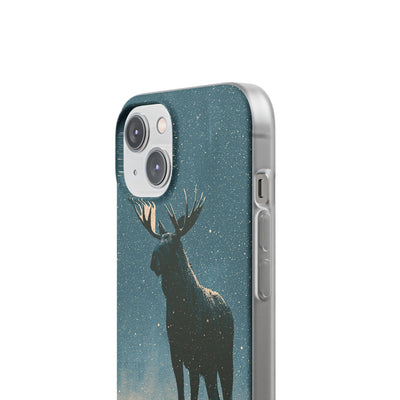 Nordic Boreal Moose · Lite Phone Case for iPhone ·  Blue