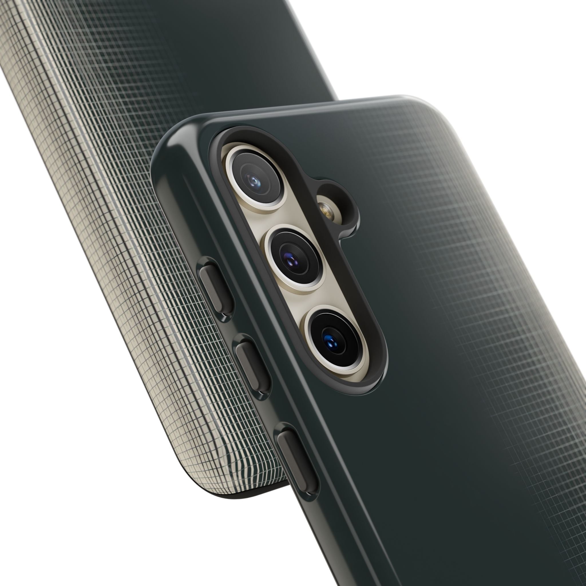 Grey Tough Phone Case for Samsung - Charcoal Tech Grid
