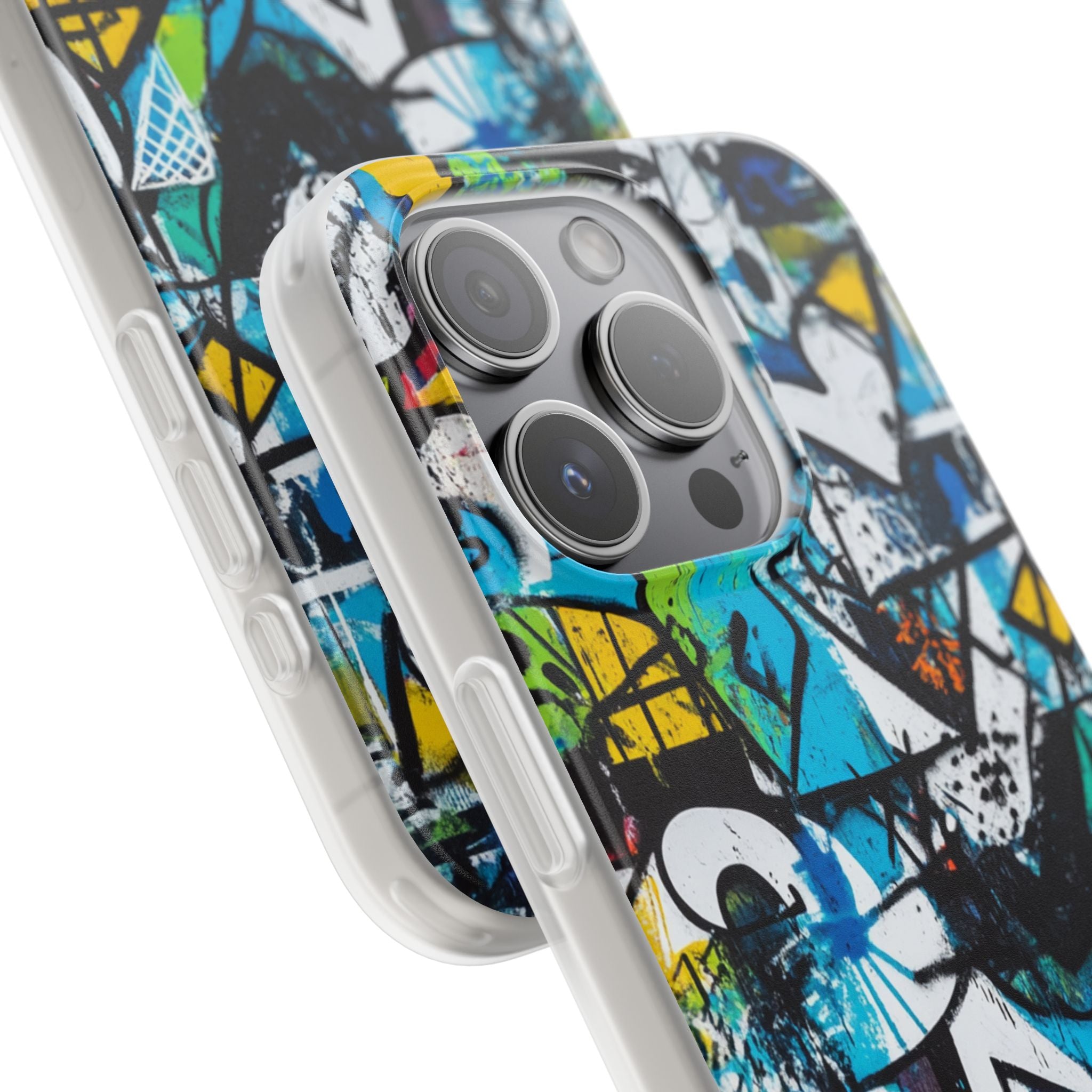 Weißes Ripple Drift iPhone 15 Pro Case - Soft