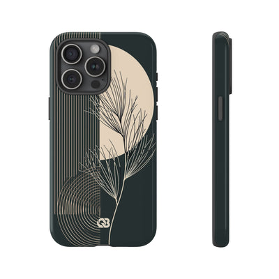 Black Tough Phone Case for iPhone - Obsidian Sand Willow