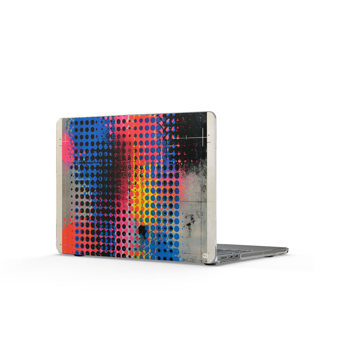 Chromatic Halftone Grid · Clear Hard Case for MacBook · Blue