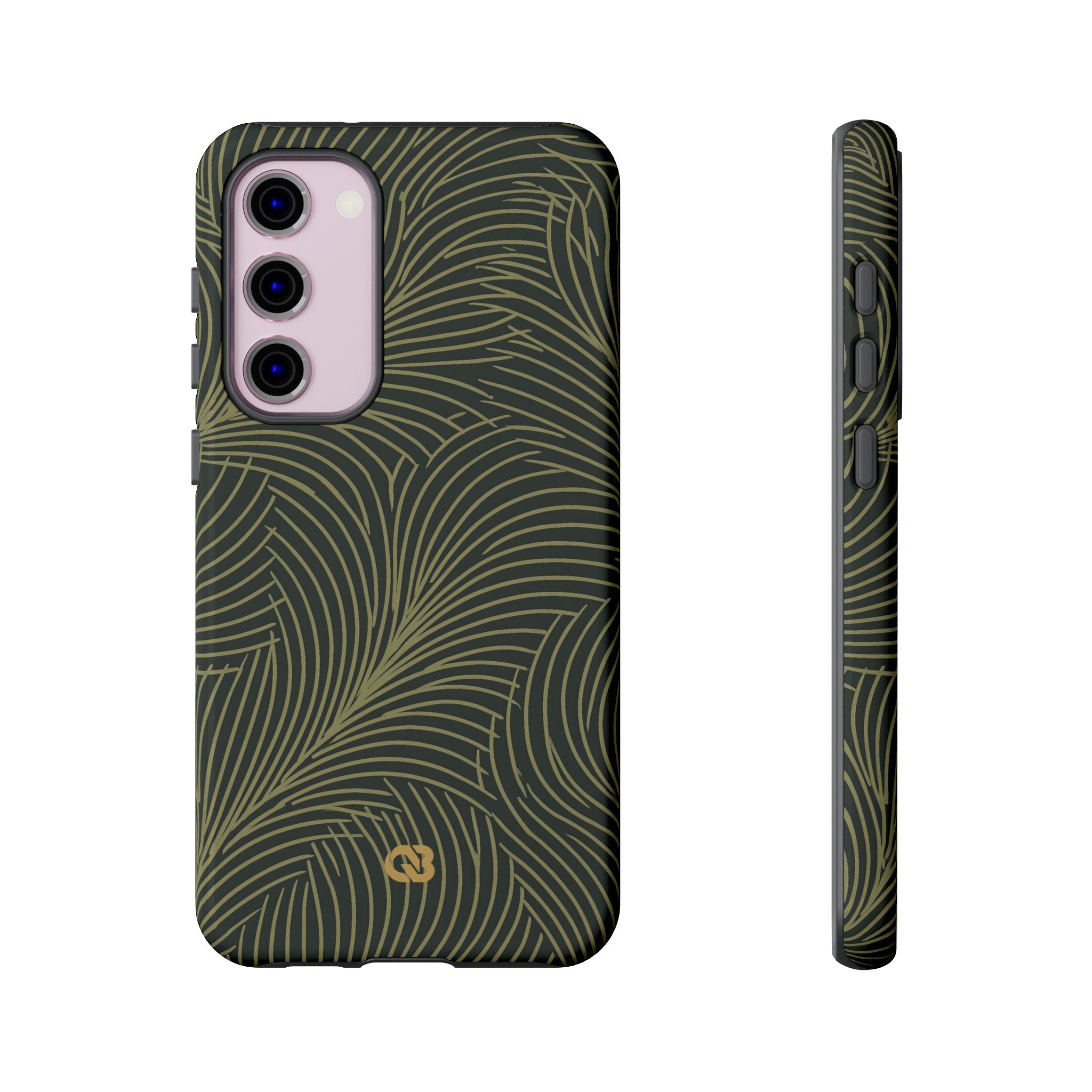 Green Tough Phone Case for Samsung - Dark Olive Plume