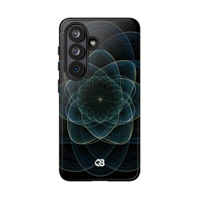 Blue Tough Phone Case for Samsung - Celestial Wireframe Bloom