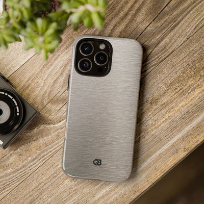 Brushed Silver Alloy · Tough Phone Case for iPhone · Silver