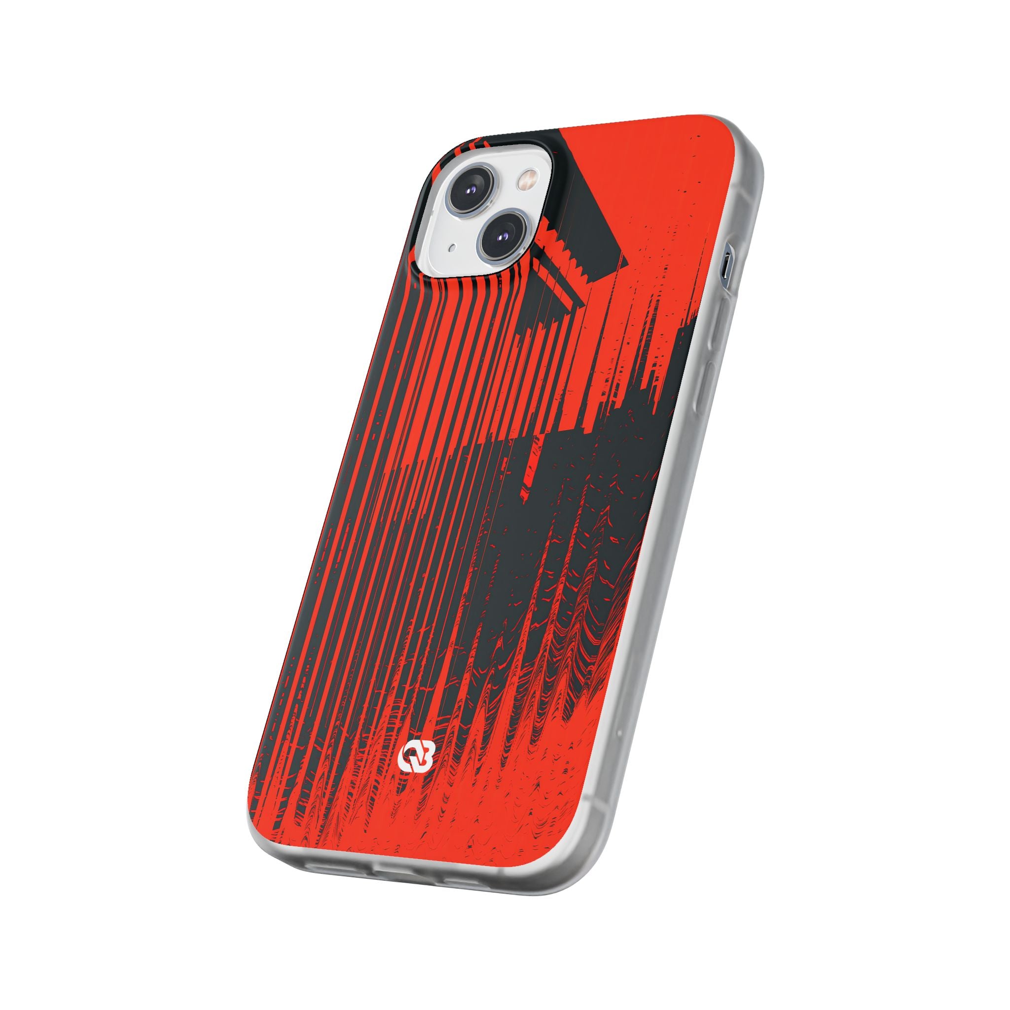 Red Lite Phone Case for iPhone - Crimson Brutalist Distortion