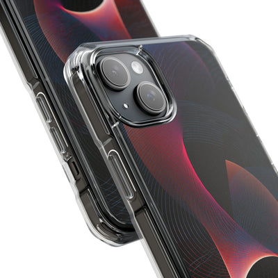 Black Impact MagSafe Phone Case for iPhone - Cobalt Crimson Flux
