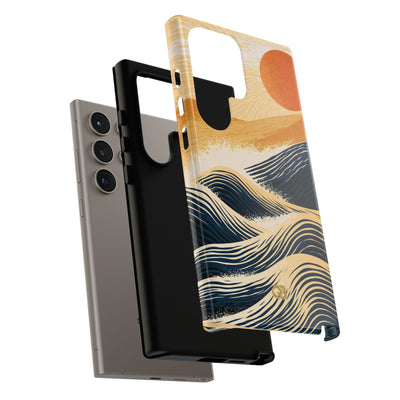 Blue Tough Phone Case for Samsung - Kyoto Cresting Tide