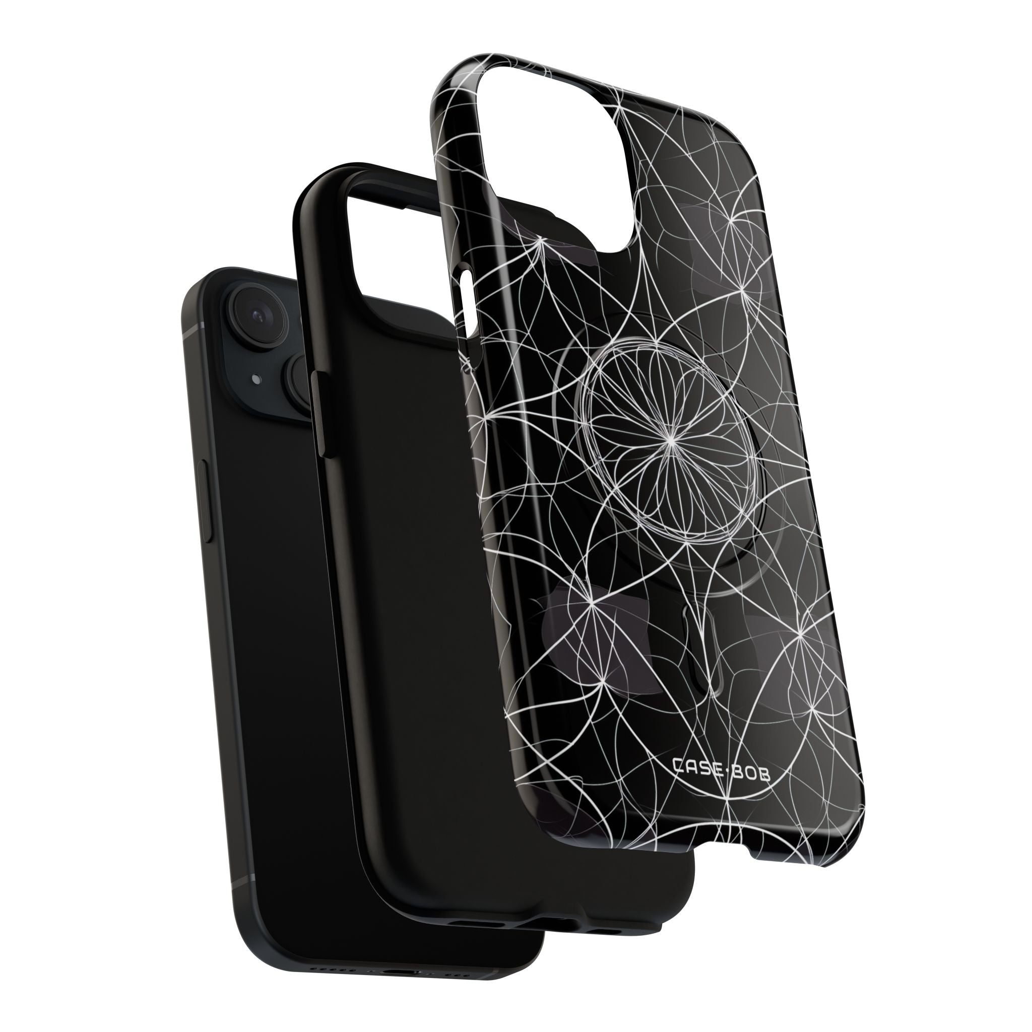 Radiant Petal Orbit iPhone 15 Case - Tough+
