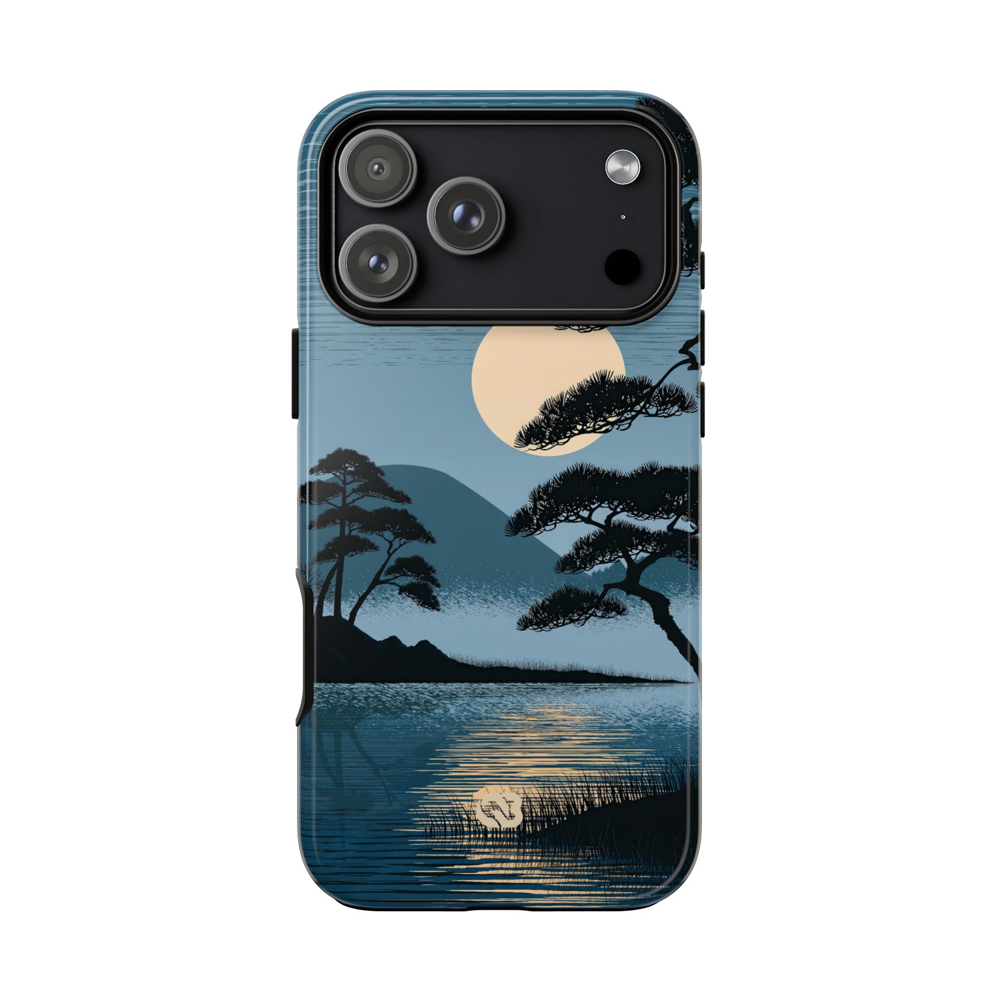 Blue Tough Phone Case for iPhone - Midnight Kyoto Pine
