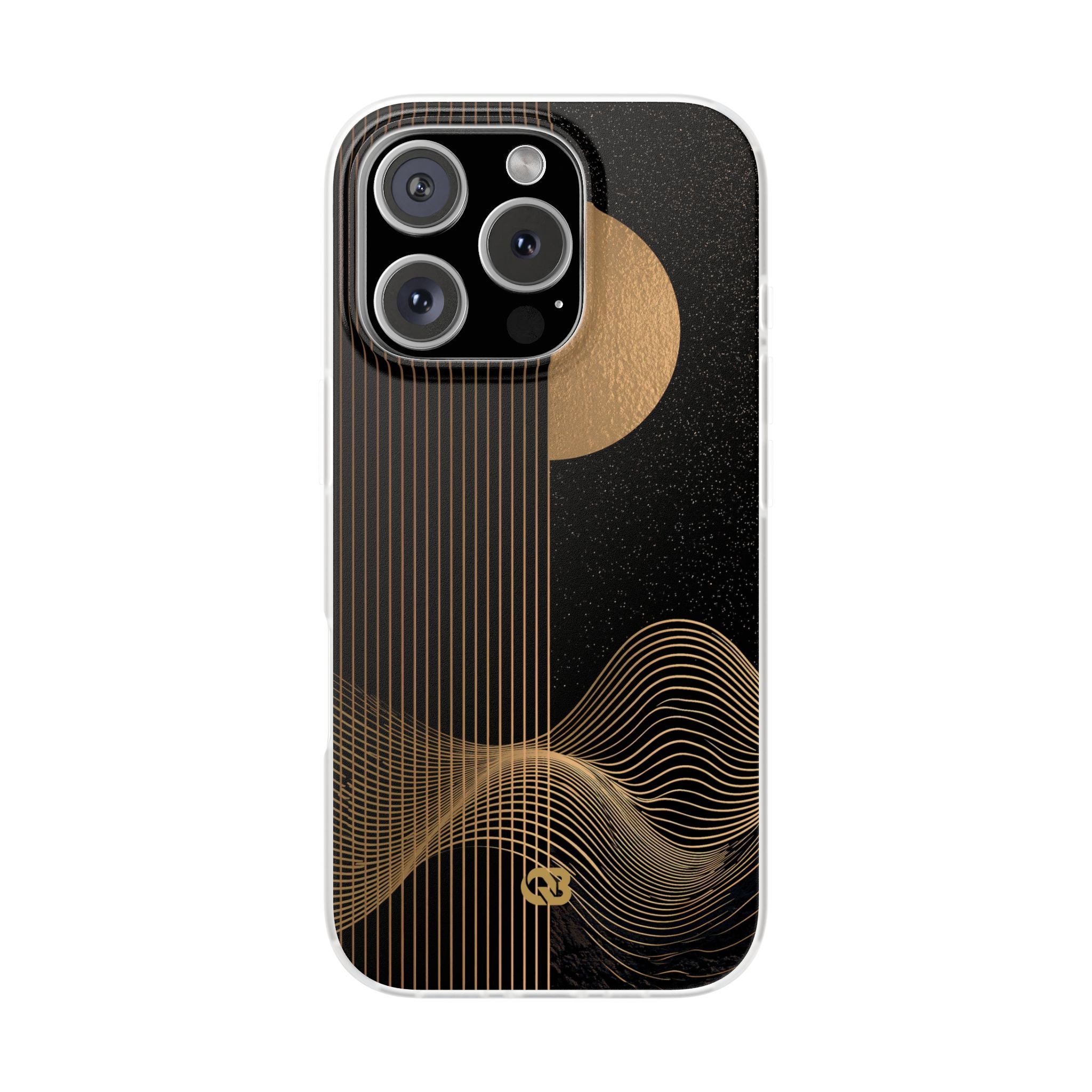 Gold Lite Phone Case for iPhone - Gilded Obsidian Dunes