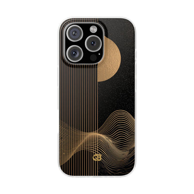 Gold Lite Phone Case for iPhone - Gilded Obsidian Dunes