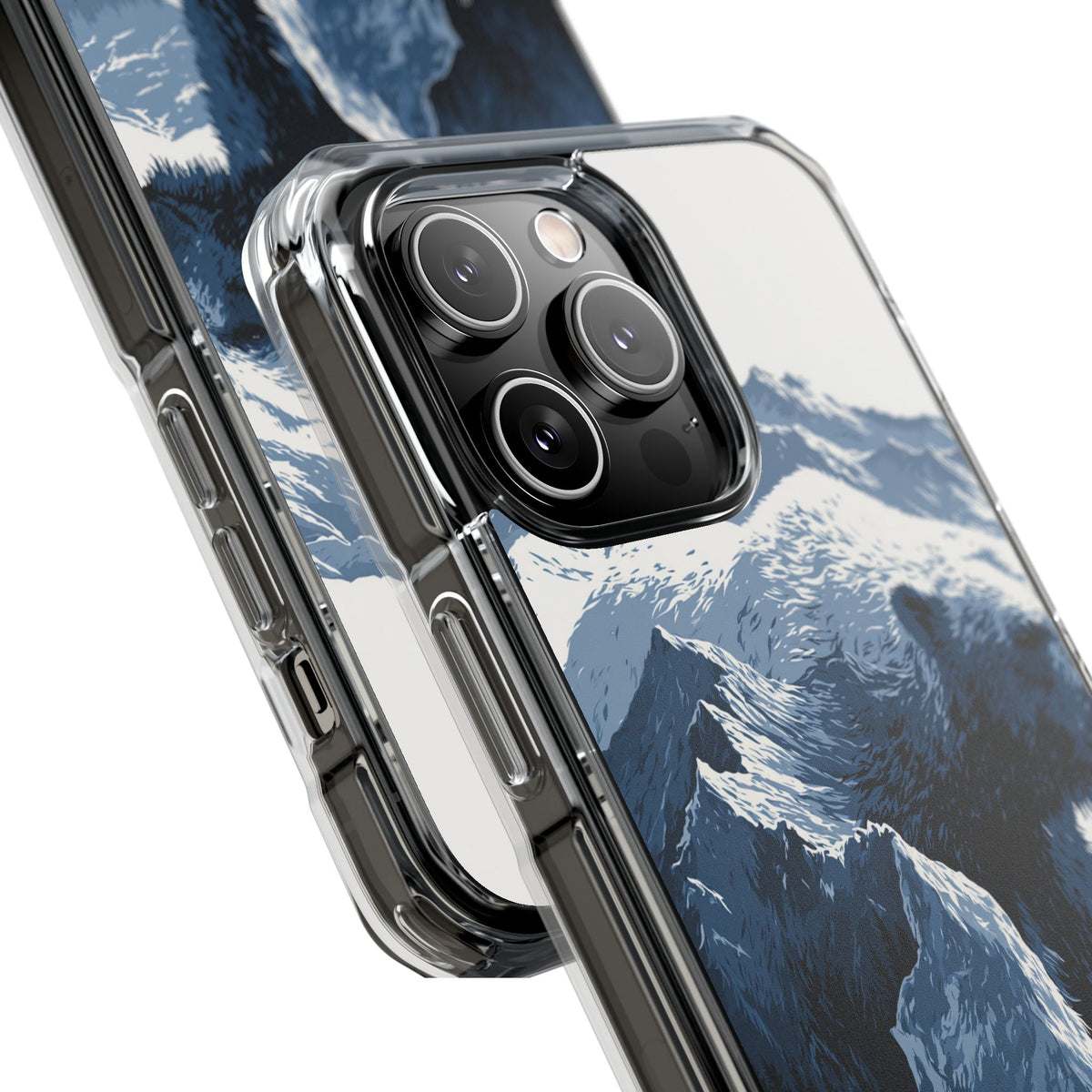 Fjord Summit Bear · Clear Impact Magnetic Phone Case for iPhone · Blue