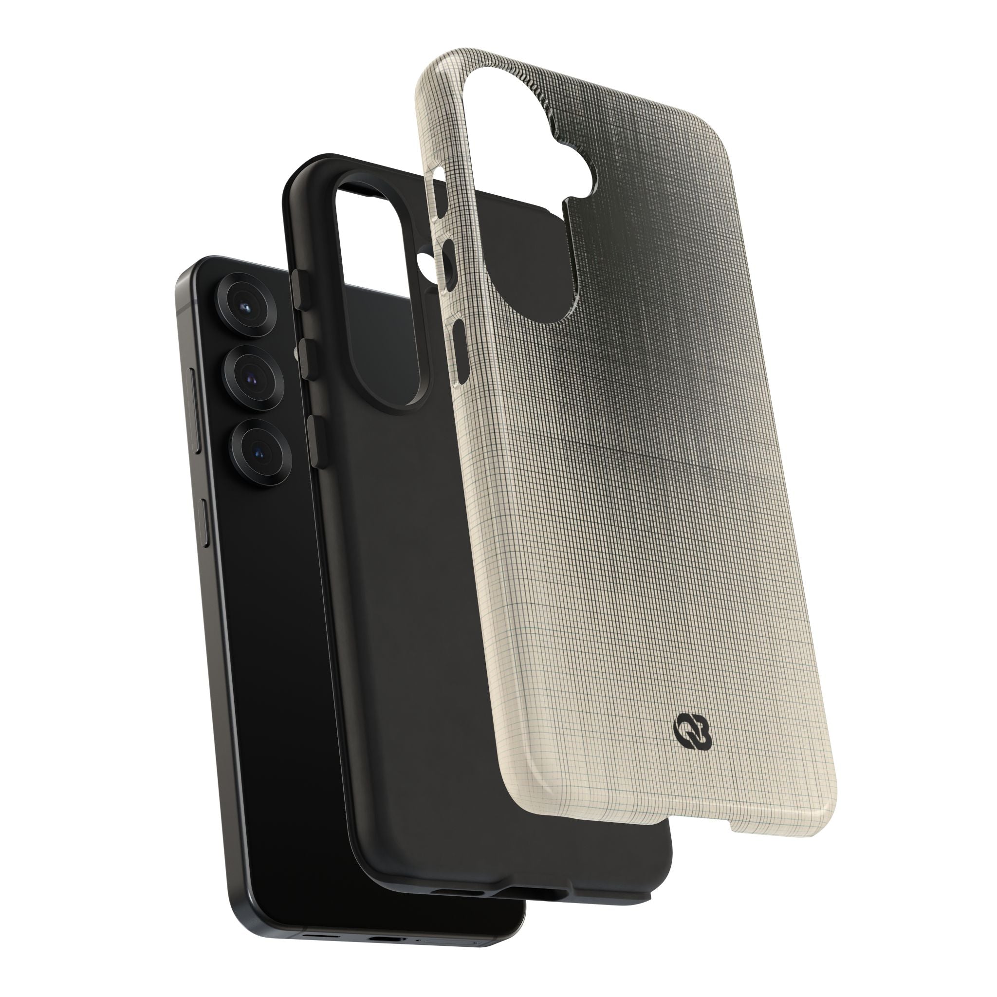 Beige Tough Phone Case for Samsung - Carbon Screen Grid
