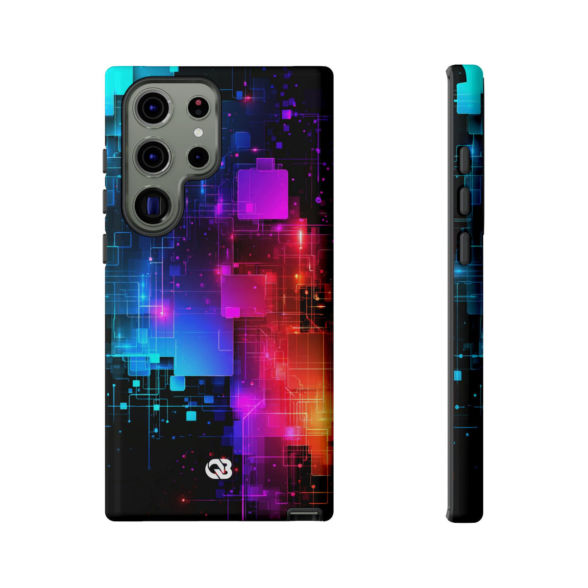 Spectral Circuit Grid · Tough Phone Case for Samsung · Black