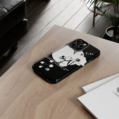Black Tough Phone Case for iPhone - Lunar Orchid Grid