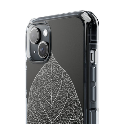 Black Impact MagSafe Phone Case for iPhone - Bleached Leaf Lattice