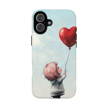 Heart Balloon Glow iPhone 16 Plus Skal - Tough+