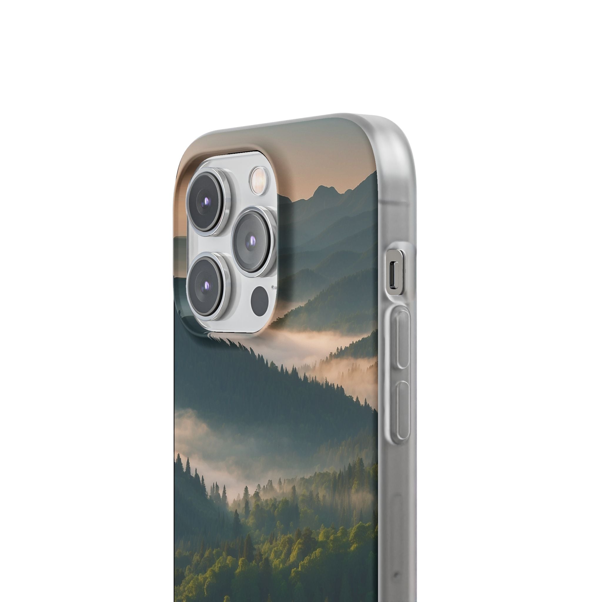 Foggy Mountain Ridge · Soft Phone Case for iPhone