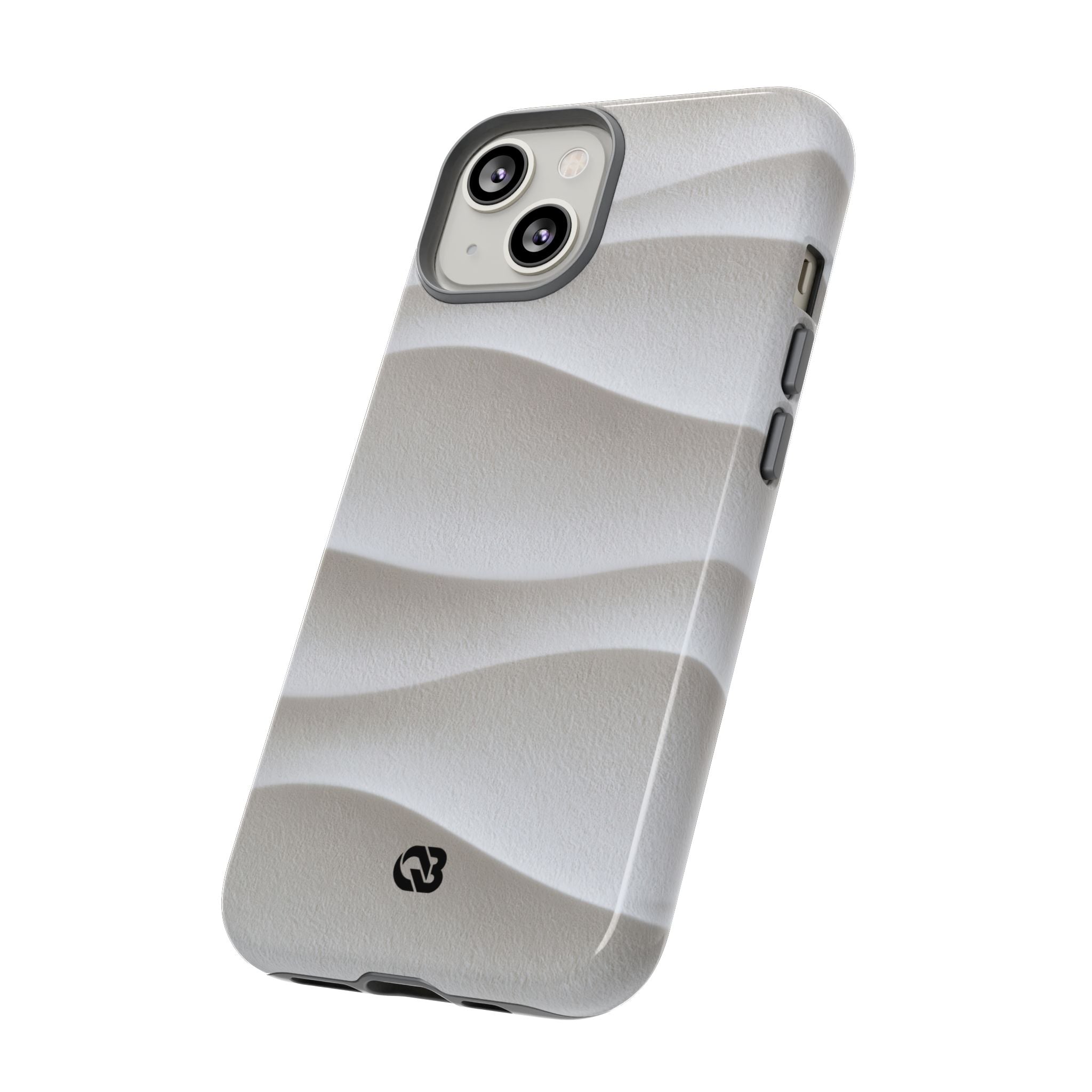 White Tough Phone Case for iPhone - Arctic Flow Ridges