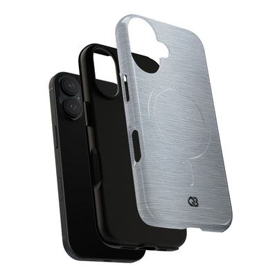 Silver Tough 2.0 Magsafe Phone Case for iPhone - Satin Chrome Grain